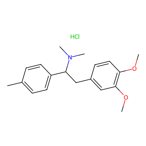 N,N-Dimethyl-2-(3,4-dimethoxyphenyl)-1-(4-tolyl)ethylamine hydrochloride structure