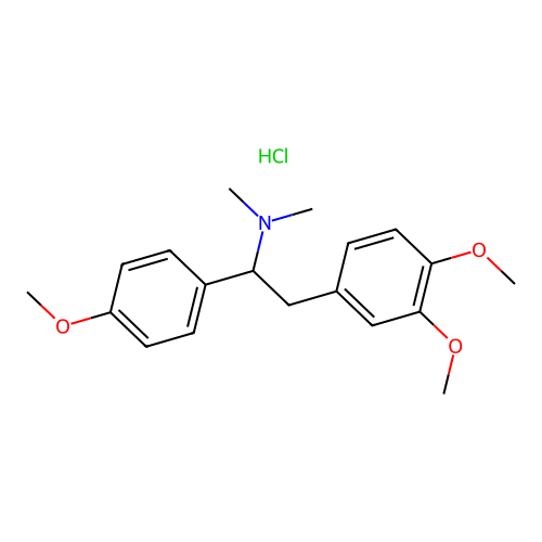 N,N-Dimethyl-1-(4-methoxyphenyl)-2-(3,4-dimethoxyphenyl)ethylamine hydrochloride structure