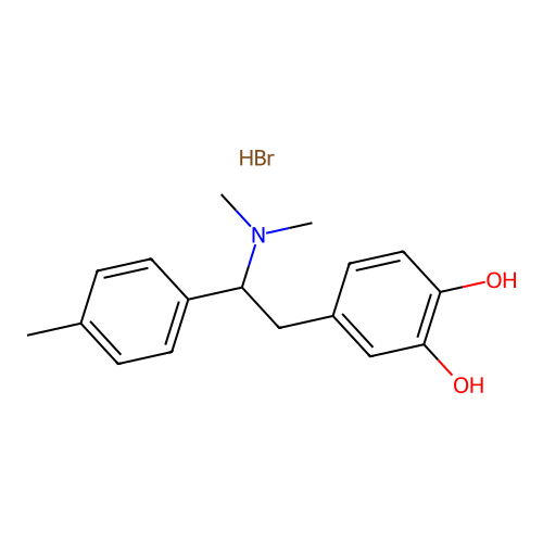 1,2-Benzenediol, 4-(2-(dimethylamino)-2-(4-methylphenyl)ethyl)-, hydrobromide structure