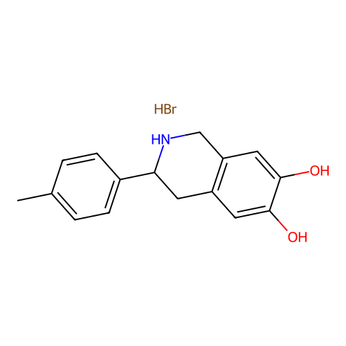 6,7-Isoquinolinediol, 1,2,3,4-tetrahydro-3-(4-methylphenyl)-, hydrobromide structure
