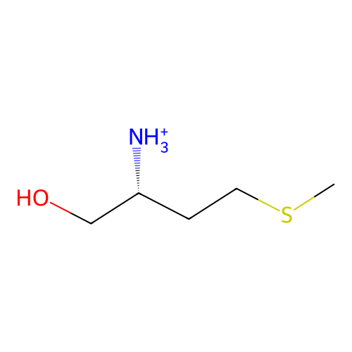 (2R)-1-hydroxy-4-(methylsulfanyl)butan-2-aminium structure