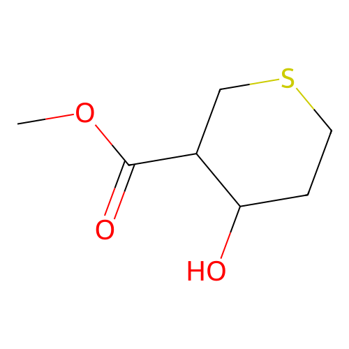 Methyl 4-hydroxytetrahydro-2H-thiopyran-3-carboxylate structure