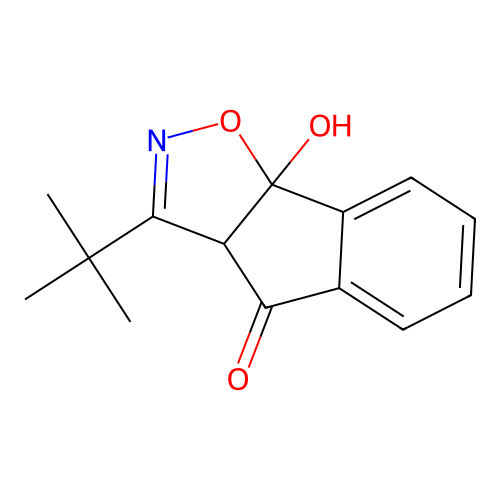 3-tert-butyl-8b-hydroxy-3aH,4H,8bH-indeno[2,1-d][1,2]oxazol-4-one structure