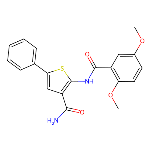 2-(2,5-Dimethoxybenzamido)-5-phenylthiophene-3-carboxamide structure