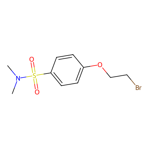 4-(2-bromoethoxy)-N,N-dimethylbenzene-1-sulfonamide structure