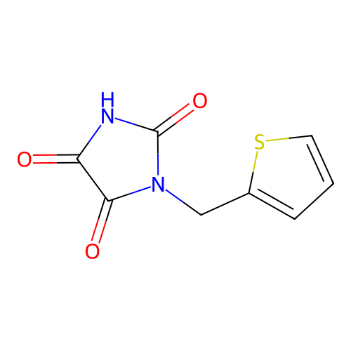 1-(Thiophen-2-ylmethyl)imidazolidine-2,4,5-trione structure