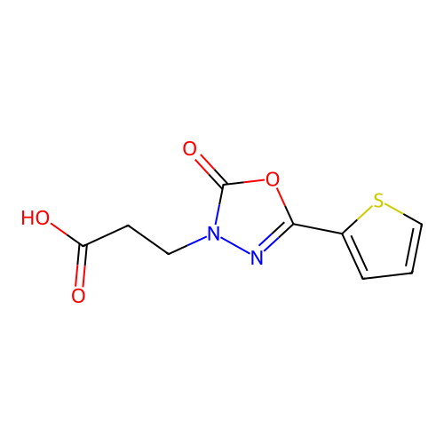 3-[2-Oxo-5-(thiophen-2-yl)-2,3-dihydro-1,3,4-oxadiazol-3-yl]propanoic acid structure