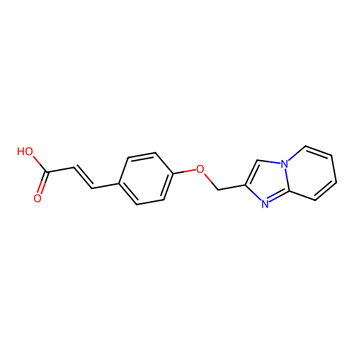 3-[4-({Imidazo[1,2-a]pyridin-2-yl}methoxy)phenyl]prop-2-enoic acid structure