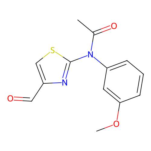 N-(4-formyl-1,3-thiazol-2-yl)-N-(3-methoxyphenyl)acetamide structure