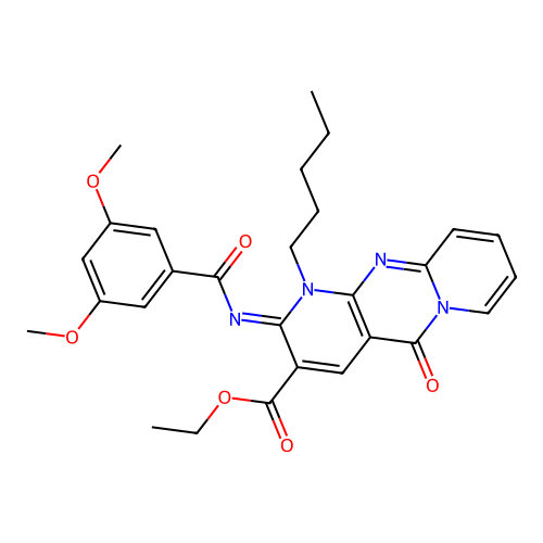 (Z)-ethyl 2-((3,5-dimethoxybenzoyl)imino)-5-oxo-1-pentyl-2,5-dihydro-1H-dipyrido[1,2-a:2',3'-d]pyrimidine-3-carboxylate structure
