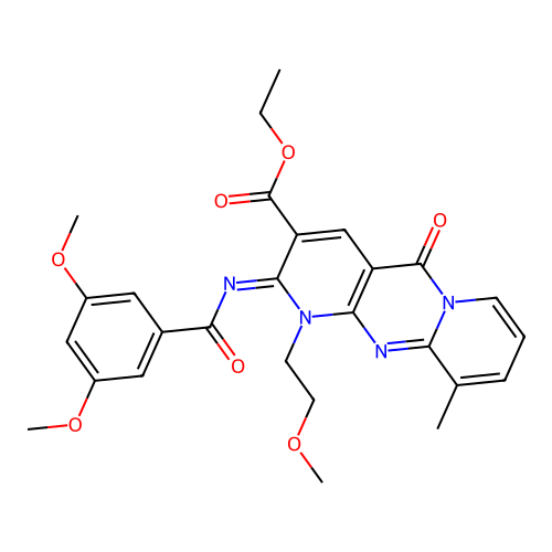 (Z)-ethyl 2-((3,5-dimethoxybenzoyl)imino)-1-(2-methoxyethyl)-10-methyl-5-oxo-2,5-dihydro-1H-dipyrido[1,2-a:2',3'-d]pyrimidine-3-carboxylate structure