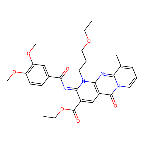 (Z)-ethyl 2-((3,4-dimethoxybenzoyl)imino)-1-(3-ethoxypropyl)-10-methyl-5-oxo-2,5-dihydro-1H-dipyrido[1,2-a:2',3'-d]pyrimidine-3-carboxylate structure