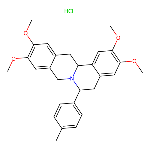2,3,10,11-Tetramethoxy-6-(4-tolyl)berbine hydrochloride hydrate structure