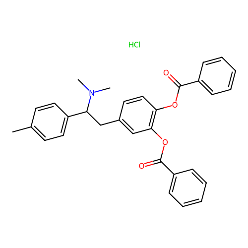 N,N-Dimethyl-2-(3,4-dibenzoyloxyphenyl)-1-(4-tolyl)ethylamine hydrochloride structure