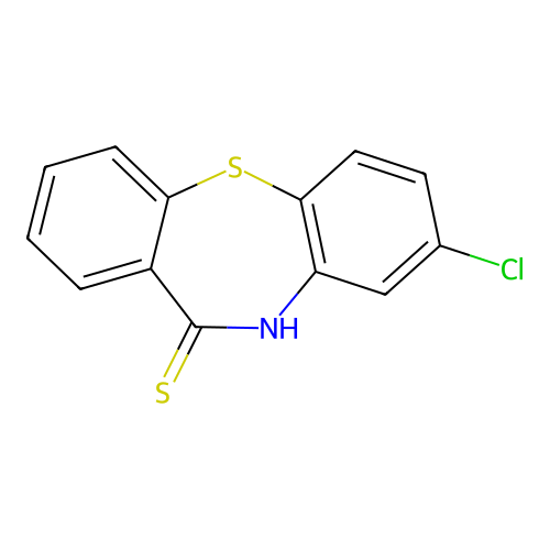 3-chloro-5H-benzo[b][1,4]benzothiazepine-6-thione structure