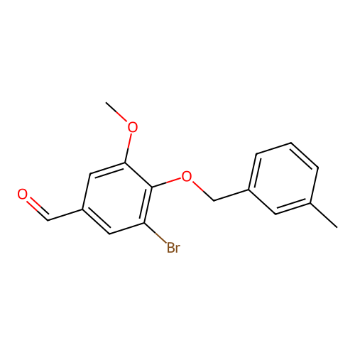 3-Bromo-5-methoxy-4-[(3-methylphenyl)methoxy]benzaldehyde structure