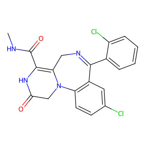 Pyrazino(1,2-a)(1,4)benzodiazepine-4-carboxamide, 1,2,3,5-tetrahydro-9-chloro-7-(2-chlorophenyl)-N-methyl-2-oxo- structure