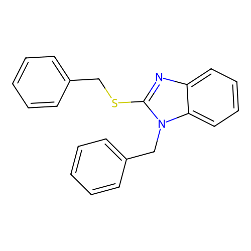 1-benzyl-2-(benzylsulfanyl)-1H-benzimidazole structure