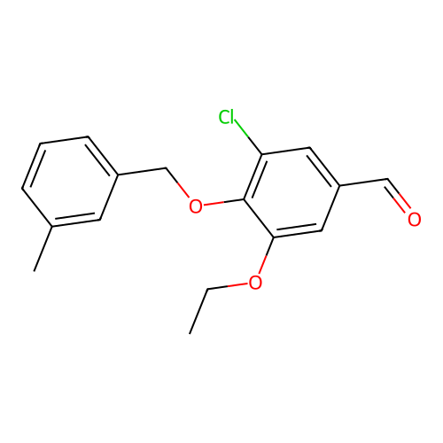3-Chloro-5-ethoxy-4-[(3-methylphenyl)methoxy]benzaldehyde structure