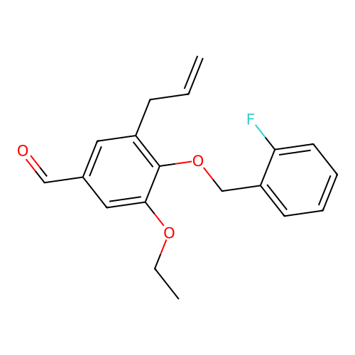 3-Ethoxy-4-[(2-fluorobenzyl)oxy]-5-(prop-2-en-1-yl)benzaldehyde structure