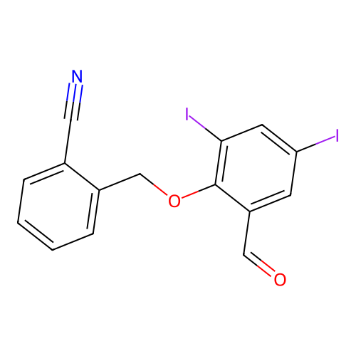 2-[(2-Formyl-4,6-diiodophenoxy)methyl]benzonitrile structure