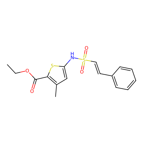 Ethyl 3-methyl-5-(2-phenylethenesulfonamido)thiophene-2-carboxylate structure