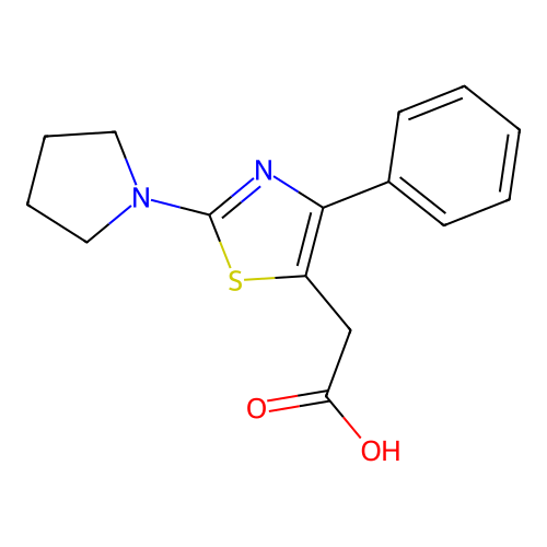 (4-Phenyl-2-pyrrolidin-1-yl-thiazol-5-yl)-acetic acid structure