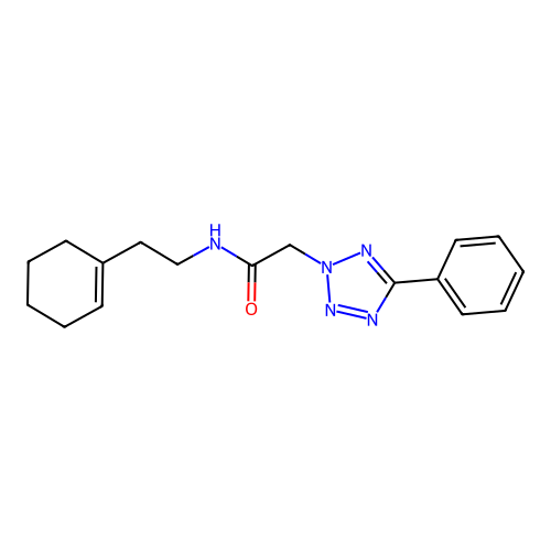 N-(2-(cyclohex-1-en-1-yl)ethyl)-2-(5-phenyl-2H-tetrazol-2-yl)acetamide structure