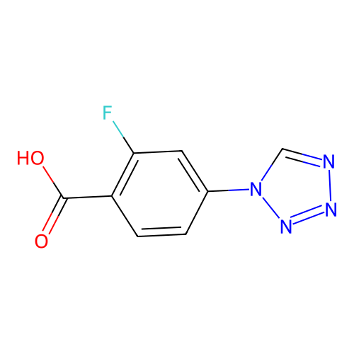 2-Fluoro-4-(tetrazol-1-yl)benzoic acid structure