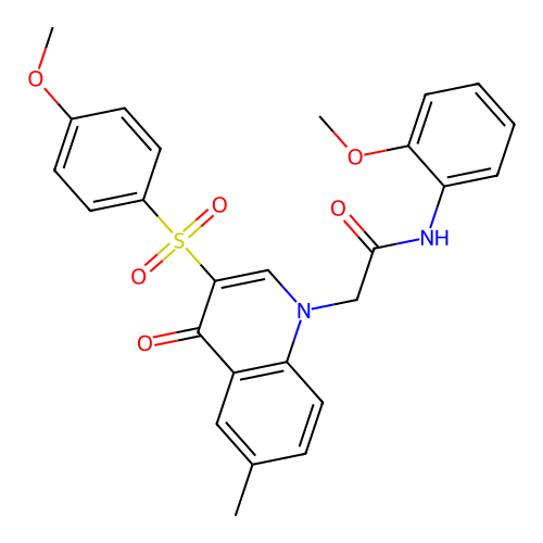2-[3-(4-methoxybenzenesulfonyl)-6-methyl-4-oxo-1,4-dihydroquinolin-1-yl]-N-(2-methoxyphenyl)acetamide structure