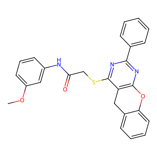 N-(3-METHOXYPHENYL)-2-({2-PHENYL-5H-CHROMENO[2,3-D]PYRIMIDIN-4-YL}SULFANYL)ACETAMIDE structure