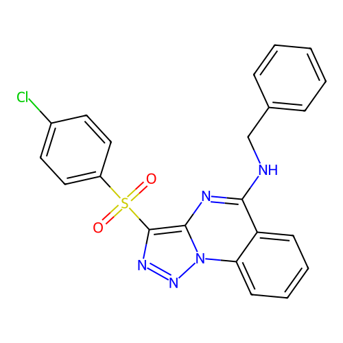 N-benzyl-3-[(4-chlorophenyl)sulfonyl][1,2,3]triazolo[1,5-a]quinazolin-5-amine structure