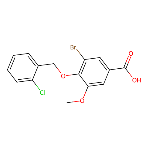 3-Bromo-4-[(2-chlorophenyl)methoxy]-5-methoxybenzoic acid structure