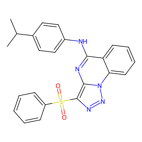 3-(benzenesulfonyl)-N-(4-propan-2-ylphenyl)triazolo[1,5-a]quinazolin-5-amine structure
