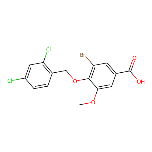 3-Bromo-4-[(2,4-dichlorobenzyl)oxy]-5-methoxybenzoic acid structure