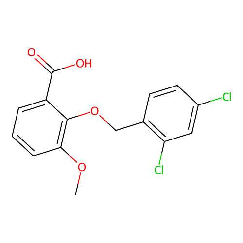 2-[(2,4-Dichlorobenzyl)oxy]-3-methoxybenzoic acid structure