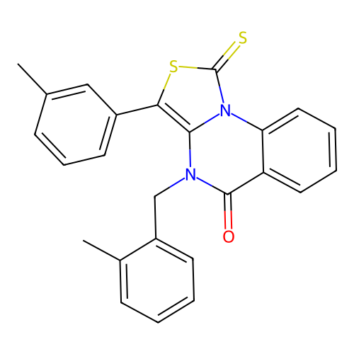 4-(2-methylbenzyl)-1-thioxo-3-(m-tolyl)-1H-thiazolo[3,4-a]quinazolin-5(4H)-one structure