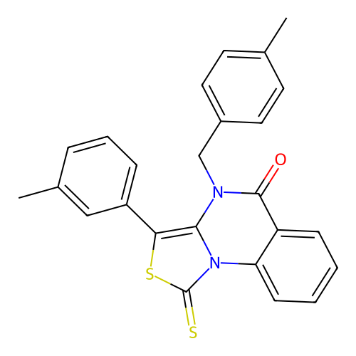 4-(4-methylbenzyl)-1-thioxo-3-(m-tolyl)-1H-thiazolo[3,4-a]quinazolin-5(4H)-one structure