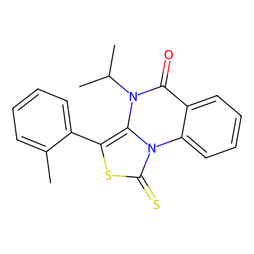 4-isopropyl-1-thioxo-3-(o-tolyl)-1H-thiazolo[3,4-a]quinazolin-5(4H)-one structure