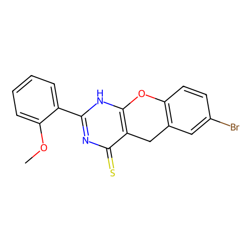7-Bromo-2-(2-methoxyphenyl)-1,5-dihydrochromeno[2,3-d]pyrimidine-4-thione structure
