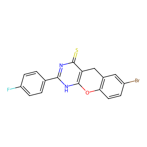 7-Bromo-2-(4-fluorophenyl)-1,5-dihydrochromeno[2,3-d]pyrimidine-4-thione structure