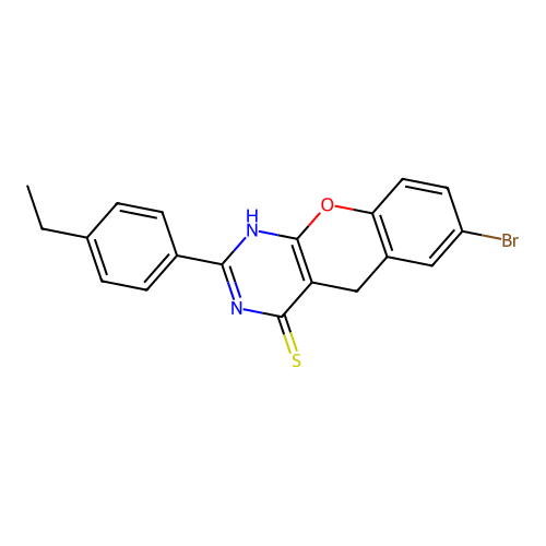 7-Bromo-2-(4-ethylphenyl)-1,5-dihydrochromeno[2,3-d]pyrimidine-4-thione structure