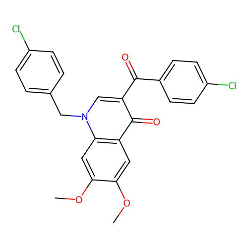 3-(4-Chlorobenzoyl)-1-[(4-chlorophenyl)methyl]-6,7-dimethoxyquinolin-4-one structure