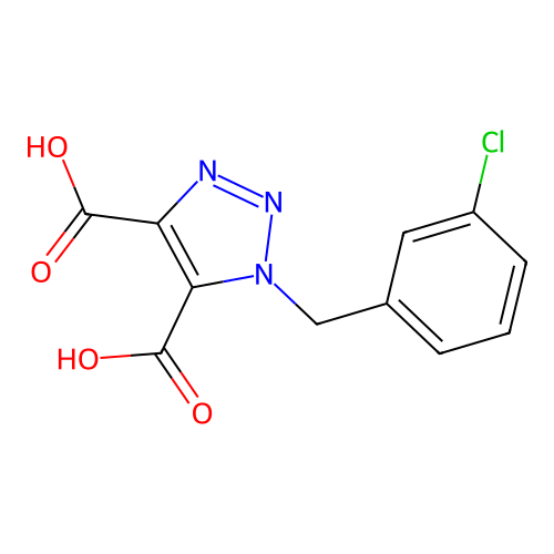 1-[(3-chlorophenyl)methyl]triazole-4,5-dicarboxylic Acid structure