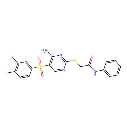 2-{[4-AMINO-5-(3,4-DIMETHYLBENZENESULFONYL)PYRIMIDIN-2-YL]SULFANYL}-N-PHENYLACETAMIDE structure