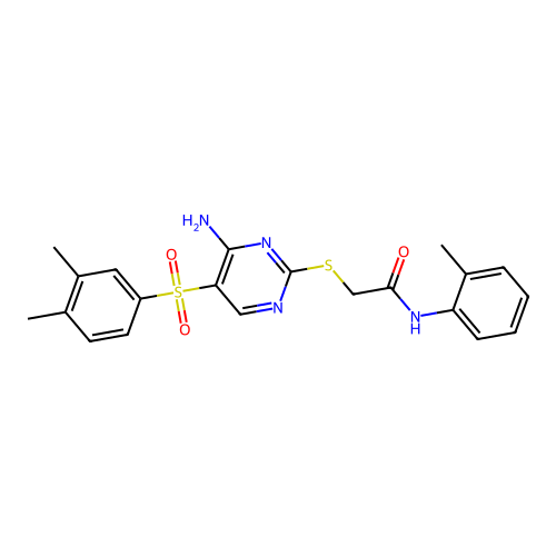 2-{[4-AMINO-5-(3,4-DIMETHYLBENZENESULFONYL)PYRIMIDIN-2-YL]SULFANYL}-N-(2-METHYLPHENYL)ACETAMIDE structure
