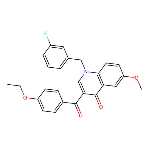 3-(4-ethoxybenzoyl)-1-(3-fluorobenzyl)-6-methoxyquinolin-4(1H)-one structure