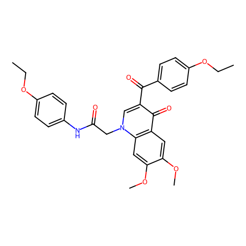 2-[3-(4-ethoxybenzoyl)-6,7-dimethoxy-4-oxo-1,4-dihydroquinolin-1-yl]-N-(4-ethoxyphenyl)acetamide structure