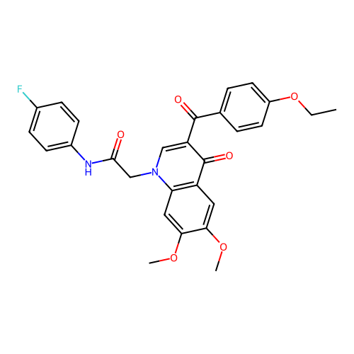 2-[3-(4-ethoxybenzoyl)-6,7-dimethoxy-4-oxo-1,4-dihydroquinolin-1-yl]-N-(4-fluorophenyl)acetamide structure