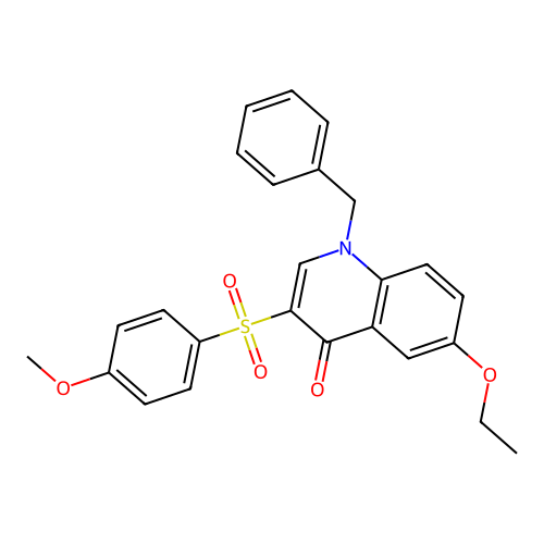 1-Benzyl-6-ethoxy-3-(4-methoxybenzenesulfonyl)-1,4-dihydroquinolin-4-one structure